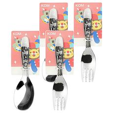 KOM 316不鏽鋼兒童湯匙叉子套組, 獅子 + 無尾熊, 2組