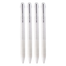 急流 溜溜筆 纖細輕巧三色原子筆 0.5mm, 4個, 白色