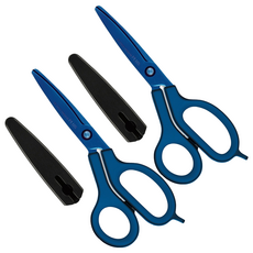 FitcutCurve 30度弧線剪刀, 鈦金屬不沾膠, 省力3倍, 2支, 藍色