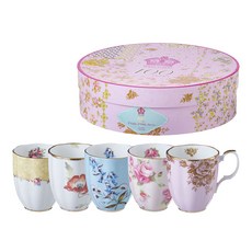 ROYAL ALBERT 100週年下半年馬克杯5人組套裝 + 禮物盒, 混合色, 1套
