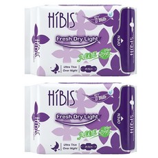 HiBIS 木槿花 草本貼身透氣夜用衛生棉 護翼型, 29.5cm, 7片, 2包
