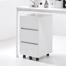 필웰 횸 책상 서랍장 300 방문설치, 화이트, 3단