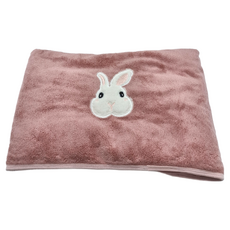 星紅織品 可愛森林動物珊瑚絨浴巾 70*140cm, 粉色, 1條