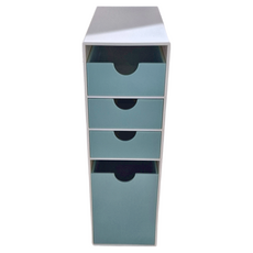 SDLP 時代良品 四格收納櫃, 7.6 x 16.9 x 23.5cm, 粉嫩藍