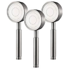 World Clean Tornado不鏽鋼淋浴蓮蓬頭, 3個, 銀色