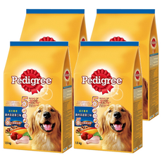 Pedigree 寶路 成犬專用 乾糧, 雞肉+蔬菜, 1.5kg, 4袋