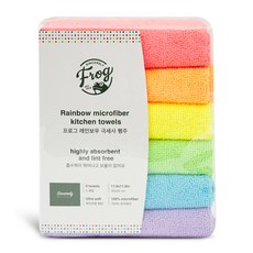 SINCERELY Frog 彩虹色系超細纖維抹布 6條, 1組