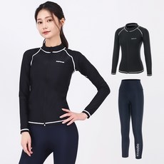 aquatica 女性拉鍊防曬衣高腰水上運動緊身褲 上衣 AQAWJP23004 + 下身 AQAWLE23002 套裝