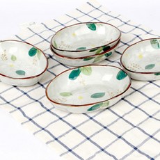 Green Korea辛夷花橢圓湯碗 5入, 混合顏色