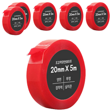 DADA 高黏度無痕防水雙面膠帶 Set 3捲, 20mm x 5m 超強力, 透明色, 6捲