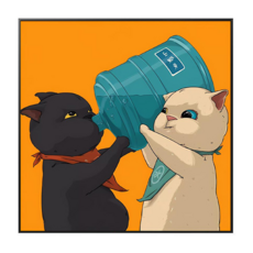 올프리즘 고양이 캐릭터 일러스트 포스트 액자, C
