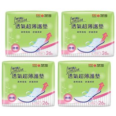 康乃馨 透氣超薄護墊 微香, 17cm, 26片, 4包