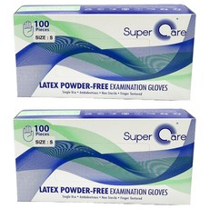 슈퍼케어 진료용 라텍스 장갑, 소(S), 2개