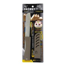 上龍 折疊附套麵包刀，不鏽鋼刀，易收納, 棕色, 長38 × 寬3.5cm, 1入