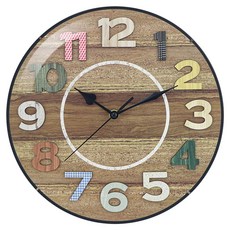Kinyo 12吋鄉村風立體數字掛鐘 CL-215 308 x 308 x 39mm 516g, 混和顏色