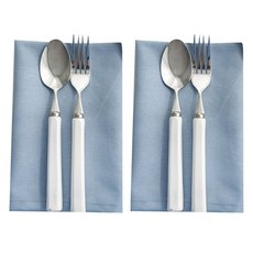 Sugar Cotton素色亞麻餐巾, 天藍色, 2個, 1入