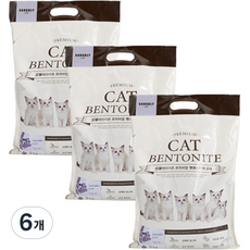 강블리 고양이 프리미엄 벤토나이트 모래, 5kg, 6개, 라벤더