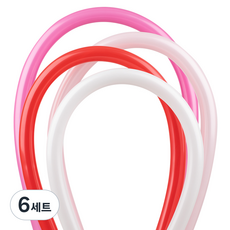셈퍼텍스 요술풍선 160S 40p 세트, 화이트, 레드, 핑크, 푸치샤(랜덤발송), 6세트