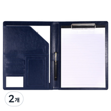Toppia辦公用計算機簽核板文件夾, 2個, 皮革藍色