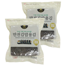 만전김 두번 구워 더욱 바삭한 김밥용김 100매, 230g, 2개