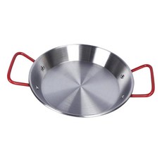 好玩旅物 紅色雙耳把手不鏽鋼平底鍋 露營烤盤 露營煎鍋, 36cm, 1個