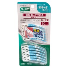 SUNSTAR 三詩達 G.U.M 牙周護理軟式牙間清潔棒 弧形 SSS~S, 30支, 1組