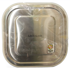 Lock&Lock 不鏽鋼蓋子 耐熱玻璃密封容器 LBG224STS 白色, 750ml, 1個