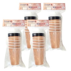 Drink 渴 雙層隔熱杯 含蓋, 6個, 4組