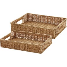 Nature Living 雛菊花園托盤藤籃 2 件套, 單色, 1組