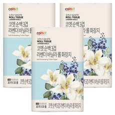 코멧 순백 3겹 라벤더 바닐라 롤화장지, 30m, 30개입, 3개