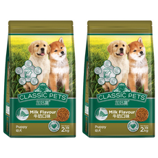 CLASSIC PETS 加好寶 幼犬乾狗糧 牛奶口味 Omega 6和鋅 均衡的碳水化合物, 2kg, 2袋