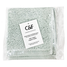 C&F 香研所 葡萄牙有機棉方巾 30x30cm 湖水綠色 1條
