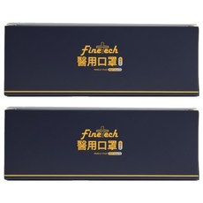 Finetech 釩泰 成人平面醫用口罩 滿版寬耳, 30片, 2盒, 雲霧白