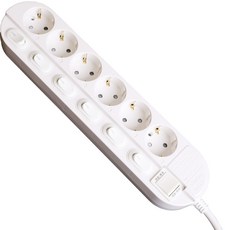 Ohsung Precision 獨立省電開關 Multi-Tap 6 隨機發送, 1.5m, 單一顏色, 1個