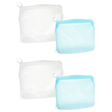 OUTSY 可密封果凍QQ矽膠食物夾鏈袋/分裝袋 1.5L 2個 + 1L 2個 顏色隨機, 1套, 混合, 4個裝