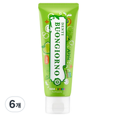 덴티본조르노 일사오공 고불소 주니어 치약 사과향, 80g, 6개
