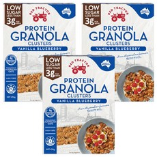 RED TRACTOR 紅色拖拉機 低糖烘烤堅果穀物燕麥片, 香草藍莓口味, 450g, 3盒