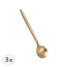 邸家本舖 304不鏽鋼歐風純色餐具 精緻茶勺/主餐叉, 土豪金色, 3支