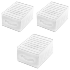 衣櫃分格收納袋 升級版 尼龍+PP材質 白色 四面加厚支撐板, 3個