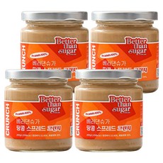 베러댄슈가 땅콩 스프레드 크런치, 200g, 4개