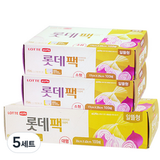 롯데이라이프 위생팩 알뜰형 소형 100매 x 2p + 대형 100매, 혼합, 100개입, 5세트