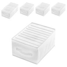 衣櫃分格收納袋 升級版 尼龍+PP材質 白色 四面加厚支撐板, 17 x 32 x 25cm, 6個