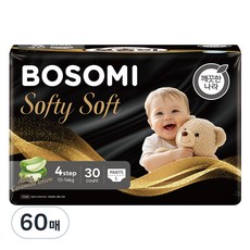 보솜이 소프티소프트 팬티형 기저귀 남여공용, 60매, 대형(L)