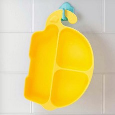 Petit Bebe 大象造形矽膠吸盤餐盤, 黃色, 餐盤+袋子