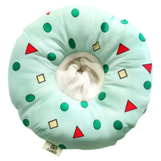 Cawaii 加大防潑水防舔圈寵物頭套, 綠色菱格, 1個