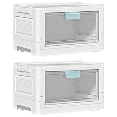 免安裝摺疊收納箱，適用於廚房、臥室、書房、陽台和浴室, 小(38 x 28 x 23cm), 天空藍, 2個