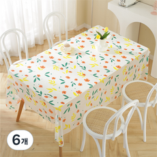 일상속반짝 일회용 방수 패턴 테이블보, 꽃잎, 180 x 180 cm, 6개