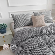 comet 素色格紋薄被, 灰色