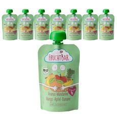 프루트바 생과일 유기농 퓨레, 파인애플 만다린 망고 사과 바나나, 100g, 8개