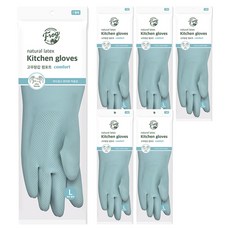 프로그 라텍스 컴포트 고무장갑 양손세트, 에쉬블루, 대(L), 6세트